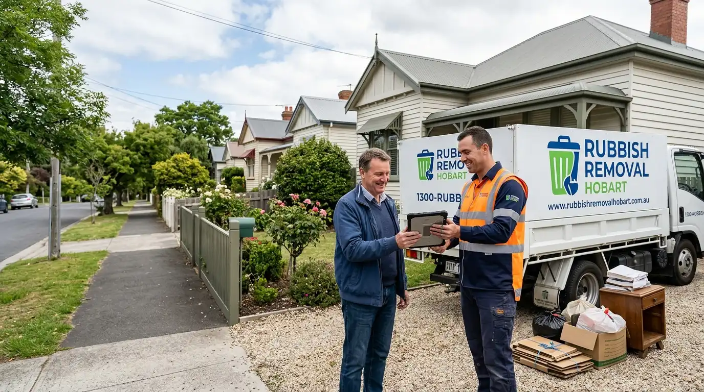 Rubbish Removal Hobart team providing North Hobart rubbish removal service at a residential property